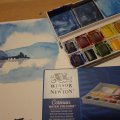 Kundbild Akvarellfärg W&N Cotman - Blå ask 12 färger: Jag gav lådan i present och den...
