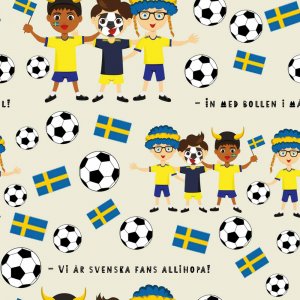 Mönstrad trikå 150 cm - In med bollen i mål Mönstrad trikå 150 cm - In med bollen i mål
