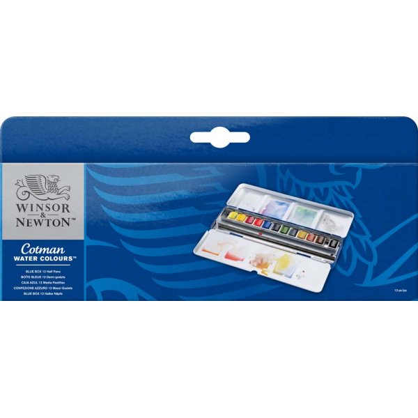 Akvarellfrg W&N Cotman - Bl ask 12 frger