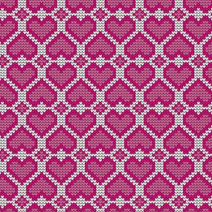 Mönstrad Trikå 150 cm - Stickat Rosa Spegelhjärta Mönstrad Trikå 150 cm - Stickat Rosa Spegelhjärta