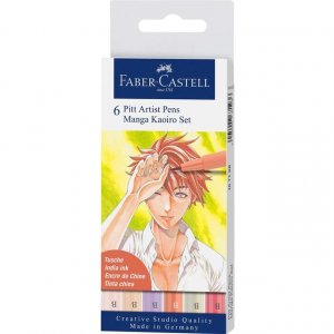 Ritpennset PITT Artist Brush Manga Kaoiro - 6 Pennor Ritpennset PITT Artist Brush Manga Kaoiro - 6 Pennor