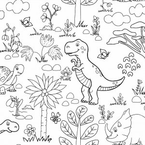 Vaxduk PVC Griffel dino - Vit Vaxduk PVC Griffel dino - Vit