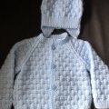 Kundbild Junior 50g - Ljusblå: Baby tröja och mössa i det mjuka...