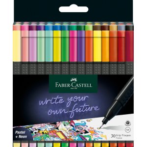 Fiberpennset - Faber-Castell - Grip Finepen - 30 färger Fiberpennset - Faber-Castell - Grip Finepen - 30 färger