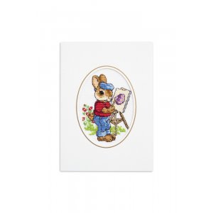 Broderikit Kort - Påskharar 3-pack Broderikit Kort - Påskharar 3-pack