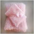 Kundbild DROPS Kid-Silk Uni Colour garn - 25g - Ljus rosa (03): Jag har stickat ett mjukt set av...