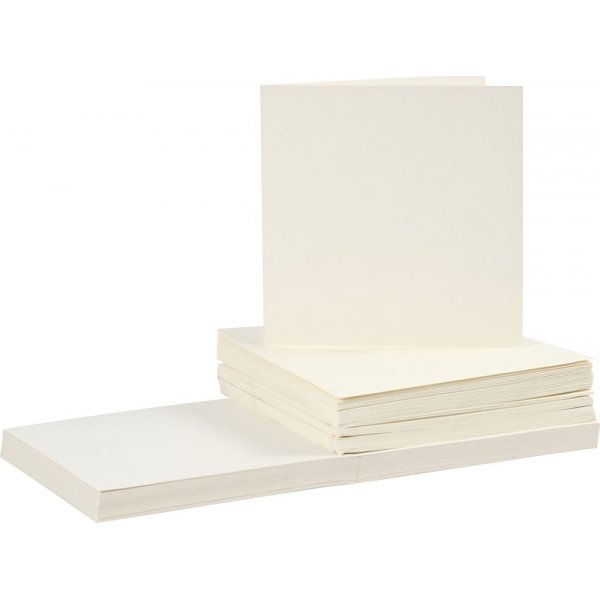 Kort och kuvert - rvit 16 x 16 cm - 50 set