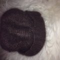 Kundbild DROPS Kid-Silk Uni Colour garn - 25g - Mörk brun (15): Har använt två trådar kid silk och...