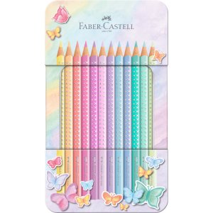 Färgpennset - Faber-Castell  - Pastellfärgat metalletui - 12 färger Färgpennset - Faber-Castell  - Pastellfärgat metalletui - 12 färger