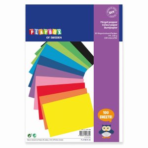 Färgade papper A4, 80 gr, 100 ark Färgade papper A4, 80 gr, 100 ark