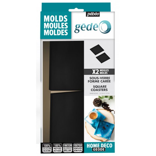Modellering - Pebeo Gdo - Kvadratisk silikonform 2-pack