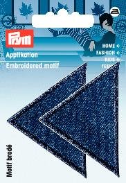 Tygmärke Trianglar stor mörk denim 2 st Tygmärke Trianglar stor mörk denim 2 st