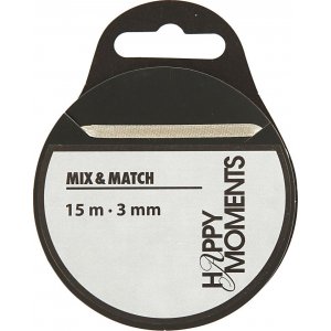 Satinband - råvit - B3 mm - 15 m Satinband - råvit - B3 mm - 15 m