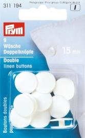 Dubbla linneknappar, vit Dubbla linneknappar, vit